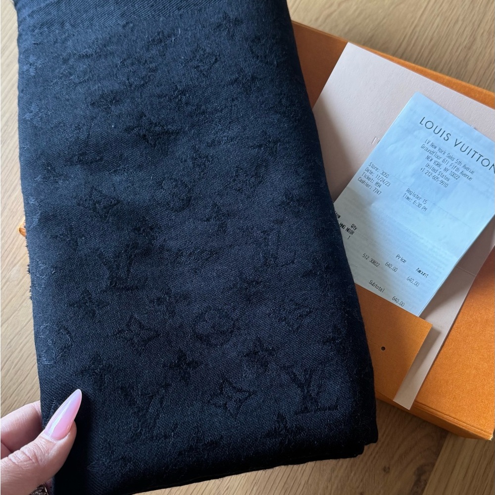 SOLD Louis Vuitton Black Monogram Scarf